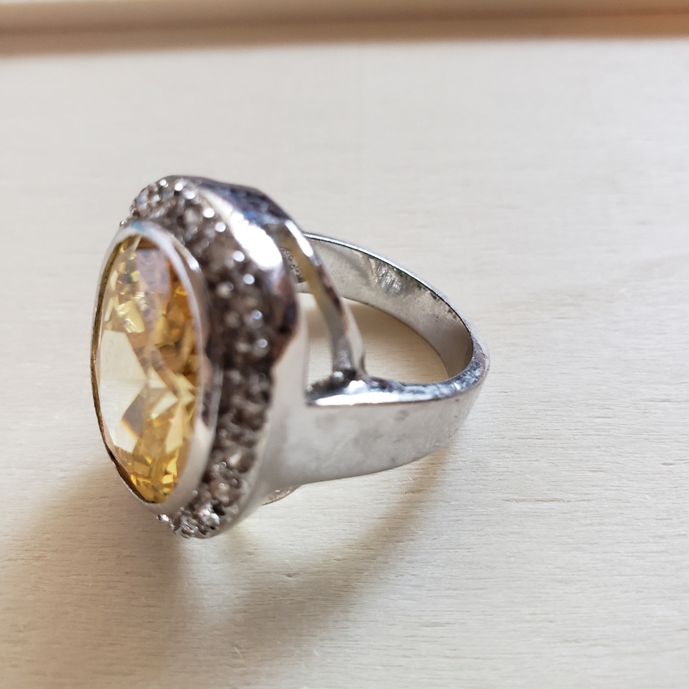 Cetrine oval ring with Swarovski crystals - Picture 5 of 5